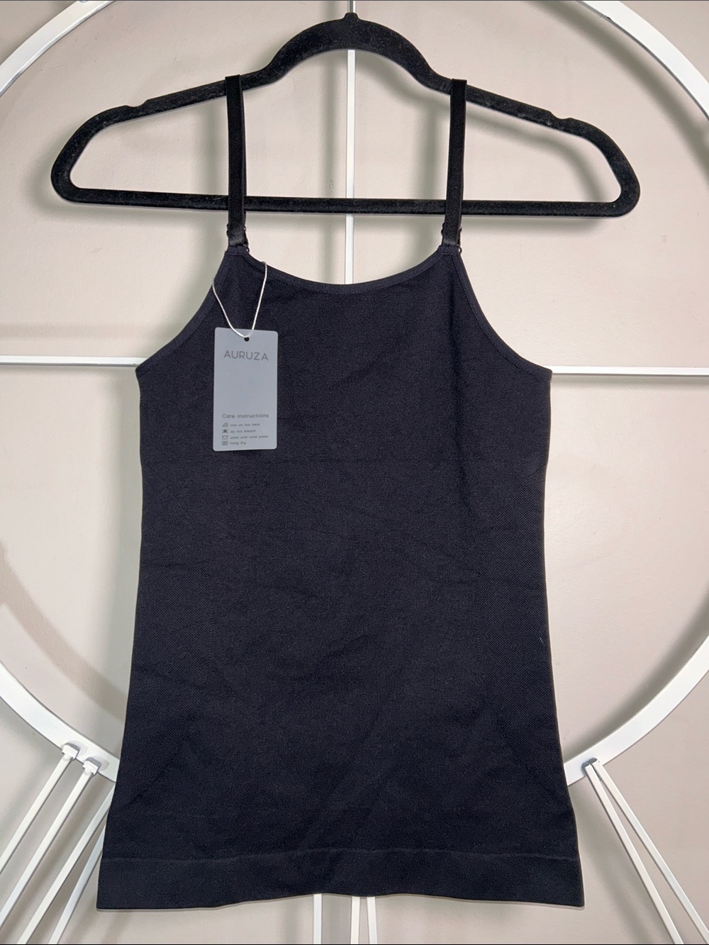 NWT Auruza Black Tummy Control Shapewear Camisole with Adjustable Straps